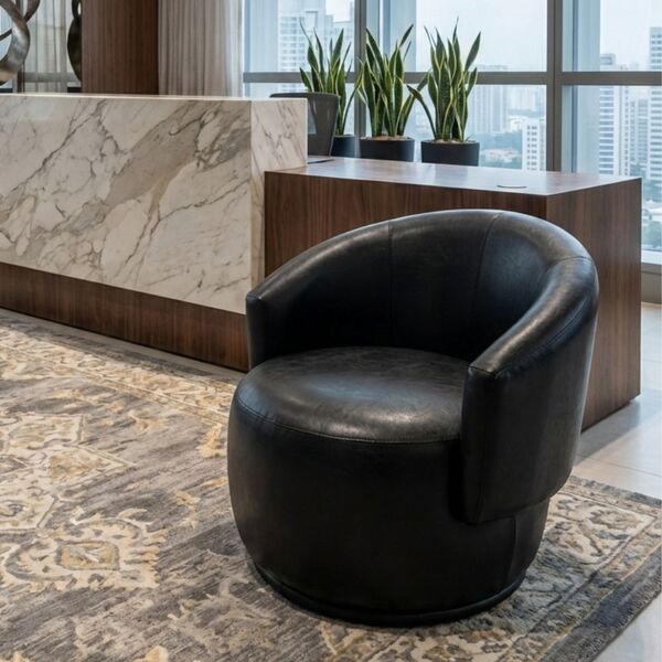 Poltrona Decorativa Sala Estar Orgânica Beatriz Corino Preto