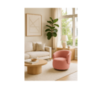 Poltrona Decorativa Sala Estar Orgânica Beatriz Suede Rosa -