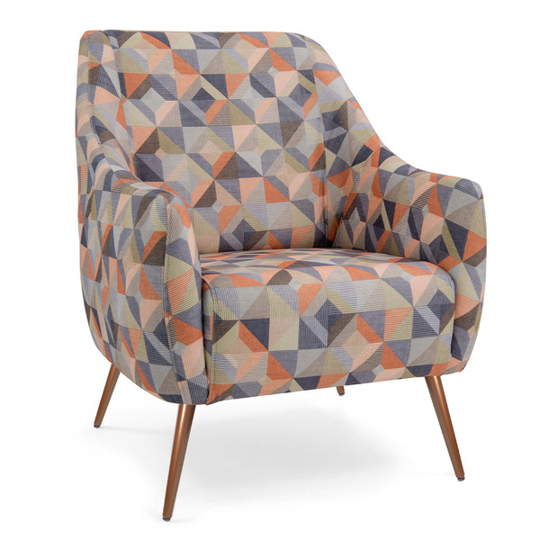 Poltrona Decorativa Sala Estar Pés Palito New Cobre Paloma D0