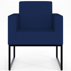 Poltrona Decorativa Sala Estar Recepção Base Fixa De Metal He