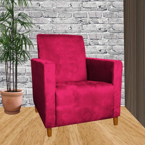 Poltrona Decorativa Sala Ou Escritorio Estela Vermelho