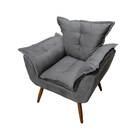 Poltrona Decorativa Sala Pequena Yasmim - Suede Pena Cinza
