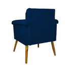 Poltrona Decorativa Sala Pés Palito Elisa Suede Azul Marinho