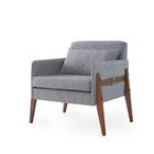 Poltrona Decorativa Sala Pés Palito Madeira Maciça Cinto Late