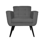 Poltrona Decorativa Sala Quarto Pés Palito Geovana Cinza