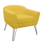 Poltrona Decorativa Sala Quarto Recepção Jolly Suede Amarelo