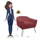 Poltrona Decorativa Sala Quarto Recepção Jolly Suede Bordô