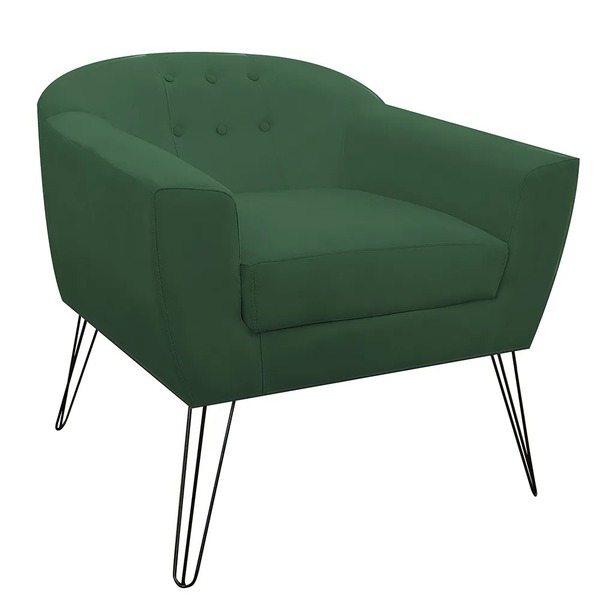 Poltrona Decorativa Sala Quarto Recepção Jolly Suede Verde