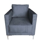 Poltrona Decorativa Sala Quarto Sara Suede Grafitte