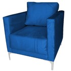 Poltrona Decorativa Sala Quarto Sara Suede Marinho