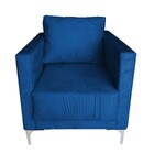 Poltrona Decorativa Sala Quarto Sara Suede Marinho