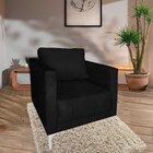 Poltrona Decorativa Sala Quarto Sara Suede Preto