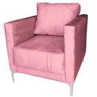 Poltrona Decorativa Sala Quarto Sara Suede Rosa