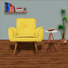 Poltrona Decorativa Sala Recepção Emília Plus Suede Amarelo