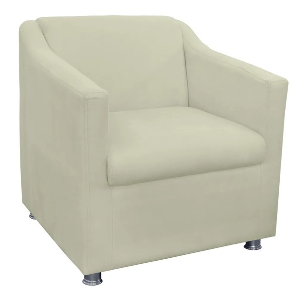Poltrona Decorativa Sala Recepção Quarto Tilla Suede Bege
