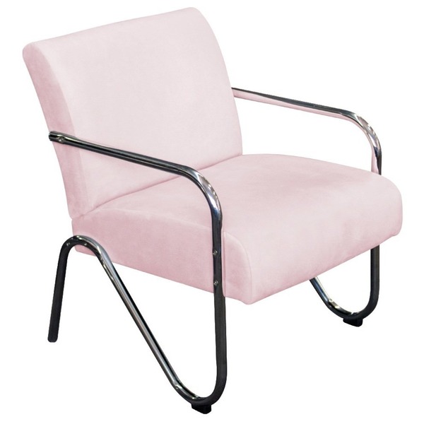 Poltrona Decorativa Sara Pes Cromado Suede Amarelo - Amarena