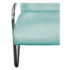 Poltrona Decorativa Sara Pés Cromado Suede Azul Tiffany - Ama