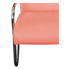 Poltrona Decorativa Sara Pés Cromado Suede Coral - Doce Sonho