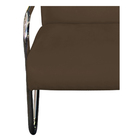 Poltrona Decorativa Sara Pés Cromado Suede Marrom - Amarena M