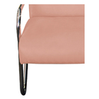 Poltrona Decorativa Sara Pés Cromado Suede Rosê - Amarena Móv