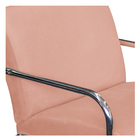 Poltrona Decorativa Sara Pés Cromado Suede Rosê - Amarena Móv