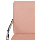 Poltrona Decorativa Sara Pés Cromado Suede Rosê - Amarena Móv