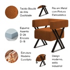 Poltrona Decorativa Sara Pés De Metal Estilo Industrial Boucl