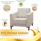 Poltrona Decorativa Sarah Veludo Bege Marfim - Star Confort