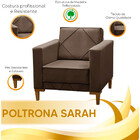 Poltrona Decorativa Sarah Veludo Marrom Chocolate - Star Conf