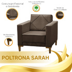 Poltrona Decorativa Sarah Veludo Marrom Chocolate - Star Conf