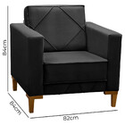 Poltrona Decorativa Sarah Veludo Preto - Star Confort