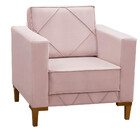 Poltrona Decorativa Sarah Veludo Rose - Speciale Home