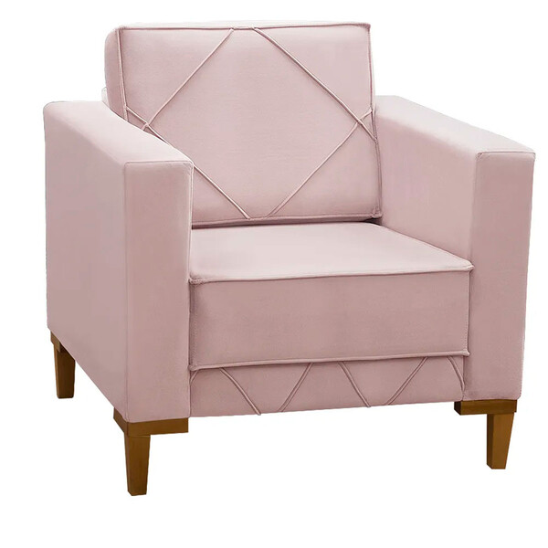 Poltrona Decorativa Sarah Veludo Rose - Speciale Home