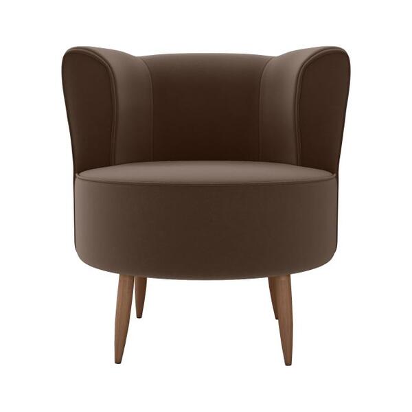 Poltrona Decorativa Savana 1 Lugar Veludo Marrom Matrix