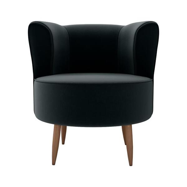 Poltrona Decorativa Savana 1 Lugar Veludo Preto Matrix