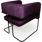 Poltrona Decorativa Scarlett Base Aço Preto Veludo Roxo - Nex