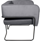 Poltrona Decorativa Scarlett Base Aço Preto Veludo Titânio -