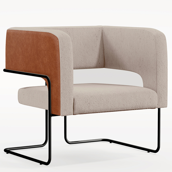 Poltrona Decorativa Scarlett D02 Base Aço Preto Couríssimo Ca