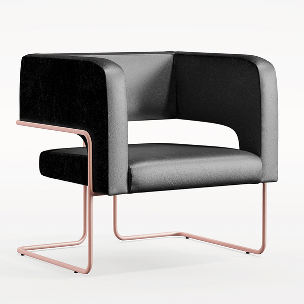 Poltrona Decorativa Scarlett D02 Base De Aço New Cobre Courís