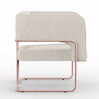 Poltrona Decorativa Scarlett D02 Base De Aço New Cobre Linho