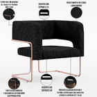 Poltrona Decorativa Scarlett D02 Base De Aço New Cobre Linho