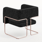 Poltrona Decorativa Scarlett D02 Base De Aço New Cobre Linho