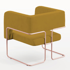 Poltrona Decorativa Scarlett D02 Base De Aço New Cobre Veludo