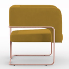 Poltrona Decorativa Scarlett D02 Base De Aço New Cobre Veludo