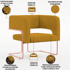 Poltrona Decorativa Scarlett D02 Base De Aço New Cobre Veludo