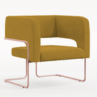 Poltrona Decorativa Scarlett D02 Base De Aço New Cobre Veludo