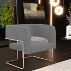 Poltrona Decorativa Scarlett D02 Base De Aço New Cobre Veludo