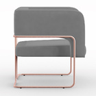 Poltrona Decorativa Scarlett D02 Base De Aço New Cobre Veludo