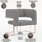 Poltrona Decorativa Scarlett D02 Base De Aço New Cobre Veludo