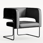 Poltrona Decorativa Scarlett D02 Base De Aço Preto Couríssimo